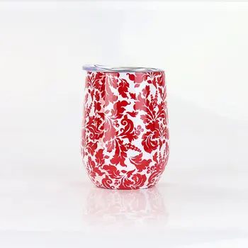 

Free Custom Red Wine Glass Ice Beer Mug Cold Cup 9oz Stainless Steel Vacuum flask Office Drinking Water Christmas Gift Q21