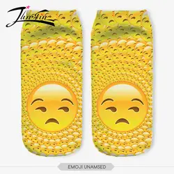 2016 модные 3d принт emoji unamused хлопок золото хлопковые милые носки для женщин