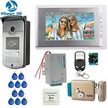 Home Wired 7 inch Video Door Phone Intercom Entry System 1 Monitor + 1 RFID Access IR Camera + Electric Control Door Lock