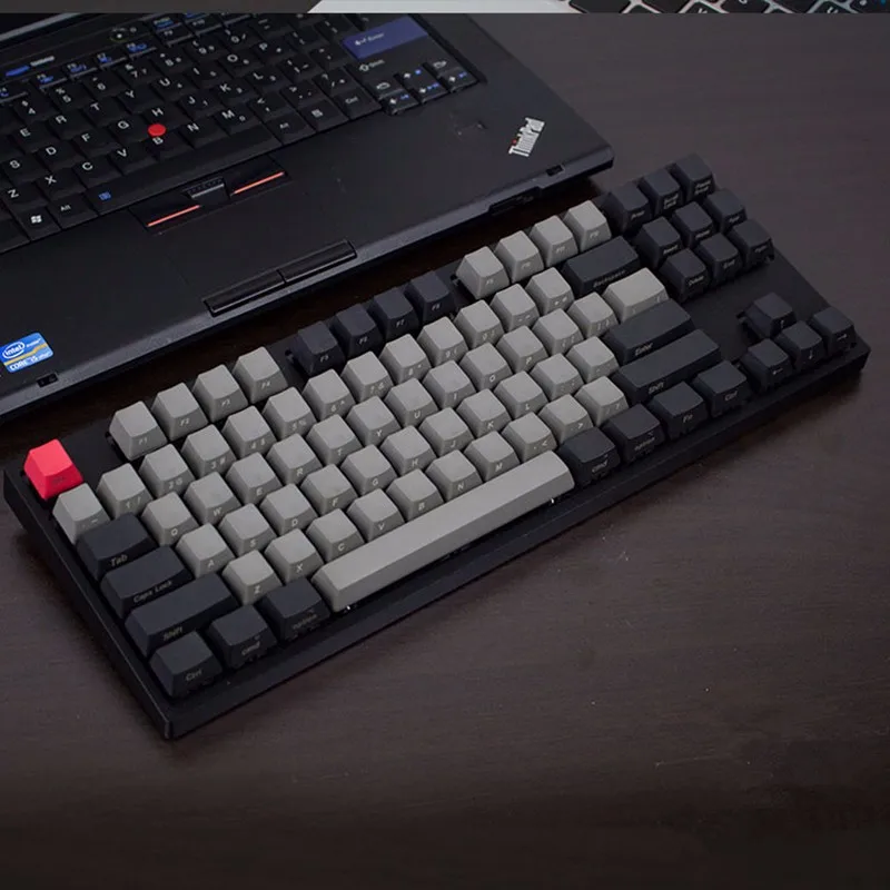 Прохладный Джаз черный серый смешанный Dolch толстый PBT 104 87 68 61 колпачки для ключей OEM профиль колпачки для MX механическая клавиатура