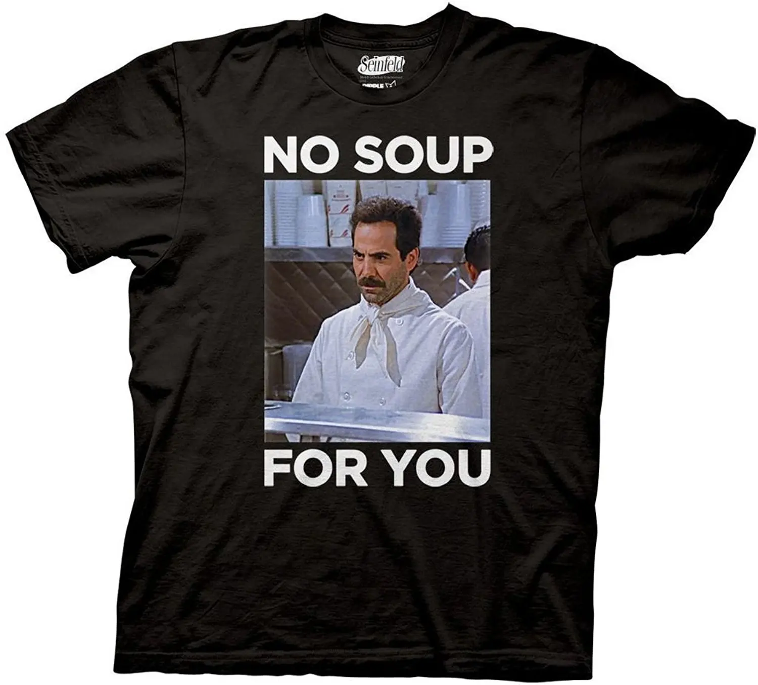 Seinfeld no Soup For You Взрослых Черная футболка | Мужская одежда