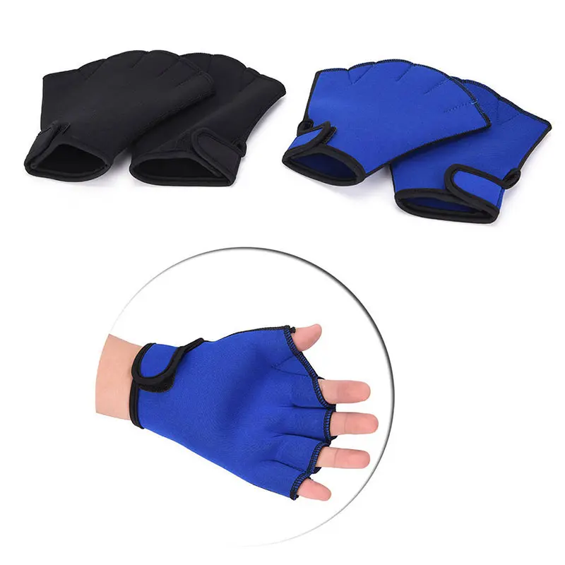 

1 Pair Swimming Gloves Aquatic Fitness Water Resistance Training Paddle Fingerless Mitten Hand Tool Multi-sizes Aerobics Classes