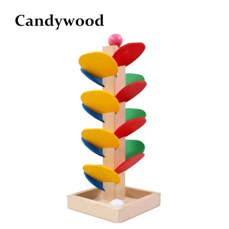 

Wooden Montessori Toys Wooden Tree Marble Ball Run Track Game Wooden Toys for Children Intelligence Early Educational