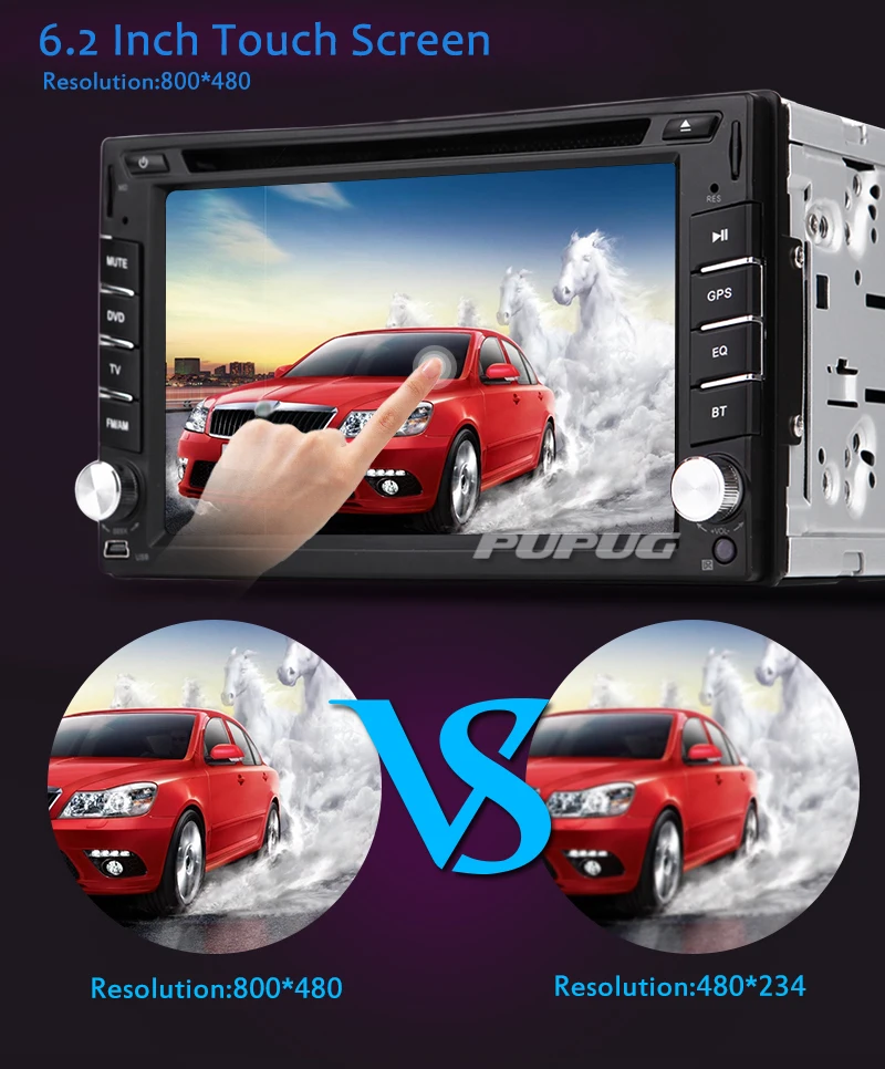 Clearance 6.2" Touch Screen Car Radio 2 Din 2din In Dash Auto audio CD DVD Player Stereo bluetooth USB SD GPS Rear View Camera autoradio 6