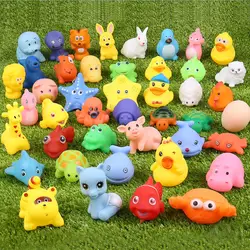 13 шт. смешанные Животные детские игрушки для ванной красочные мягкие плавающая резиновая утка Squeeze писклявый звук купальный игрушка для