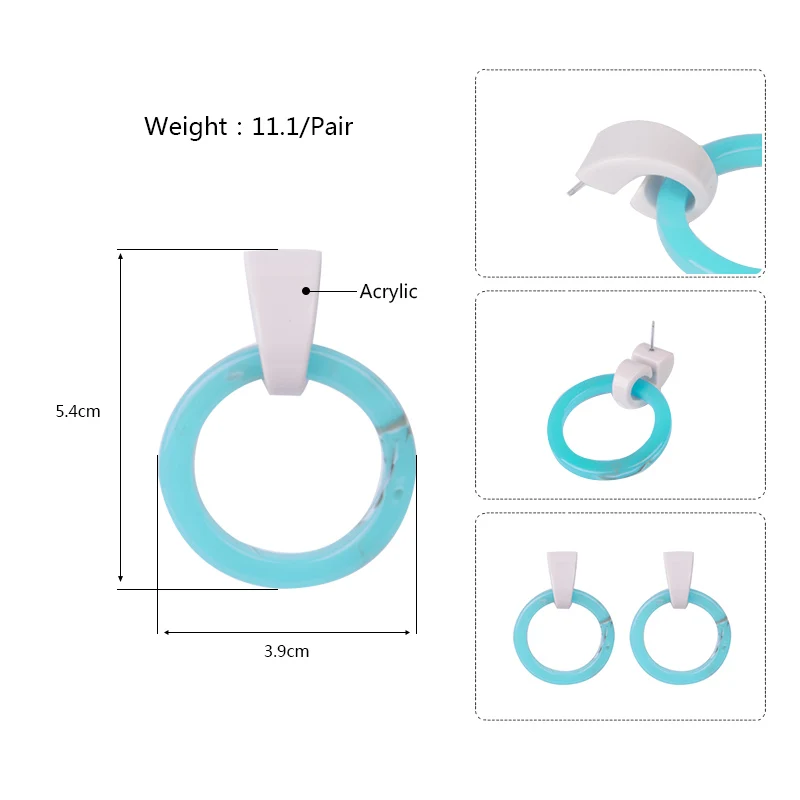 GuanLong Trendy Long Circle Acrylic Drop Earring for Women Fashion Jewelry Big Geometric Round Resin Dangle Earrings 2019 New (7)