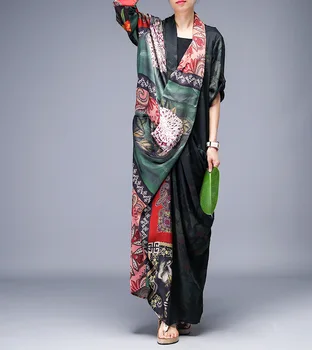 

Summer New Tencel Print Chest Cross Fashion Dress Slim Age Temperament Dress Loose Sweetwear Short Sleeve