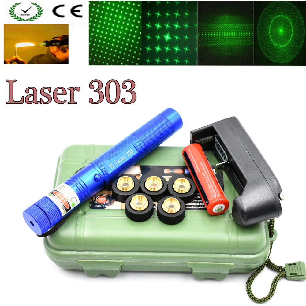 قوية الصيد الليزر الأخضر مؤشر ليزر التكتيكية البصر بالليزر القلم 303 حرق laserpen قوية laserpointer مضيا