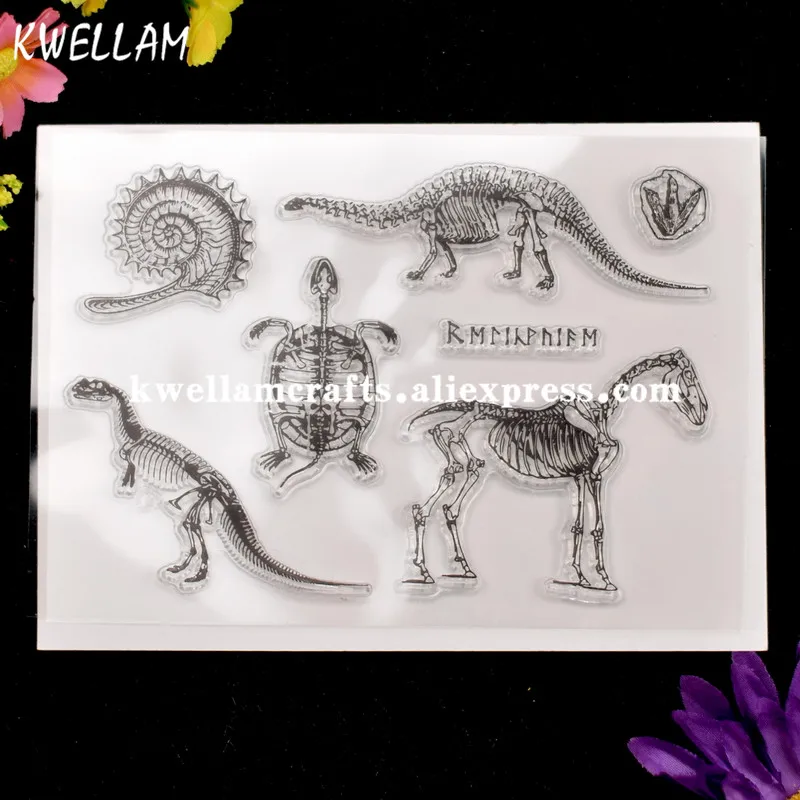 

Tortoise Dinosaur Fossil Scrapbook DIY photo cards rubber stamp clear stamp transparent stamp KW7072332