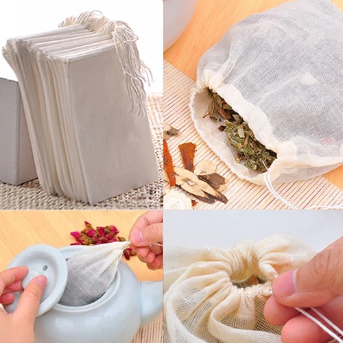 

10/50/100Pcs Large Cotton Muslin Drawstring Reusable Bags for Soap Herbs Tea