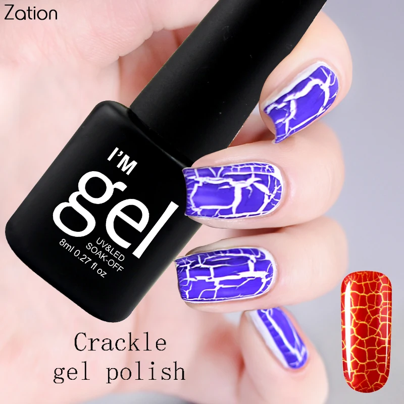 Zation Crack Nail Gel Varnish Crackle Nail Art Polish Cracking Lacquer