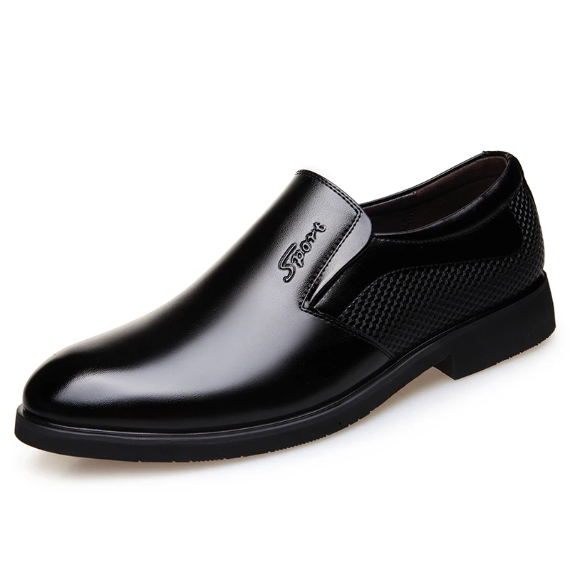 YEINSHAARS/Мужские модельные туфли; классические кожаные мужские костюмы; Модные слипоны; офисные туфли; мужские туфли на плоской подошве - Цвет: black