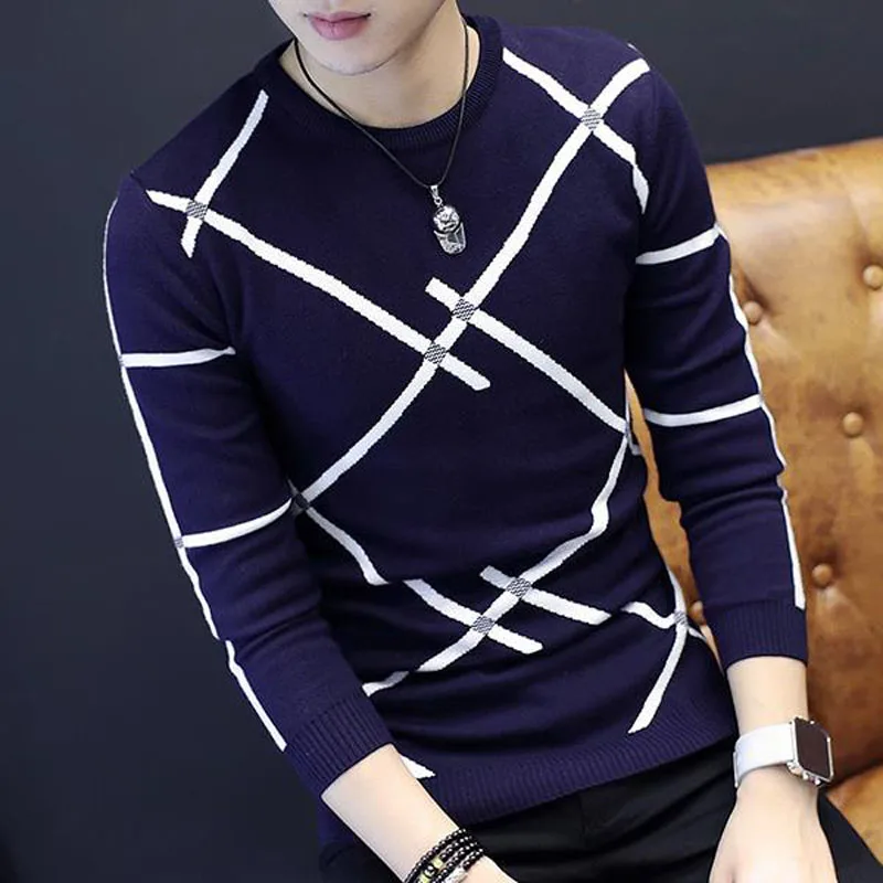 Men slim sweater 2019 autumn and winter Korean style male sweater