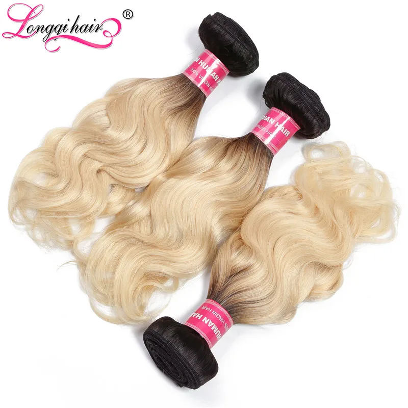 Longqi T1B 613 пряди с фронтальным высоким коэффициентом бразильские волнистые волосы блонд пряди с фронтальным 13X4 волосы remy 10-20 дюймов