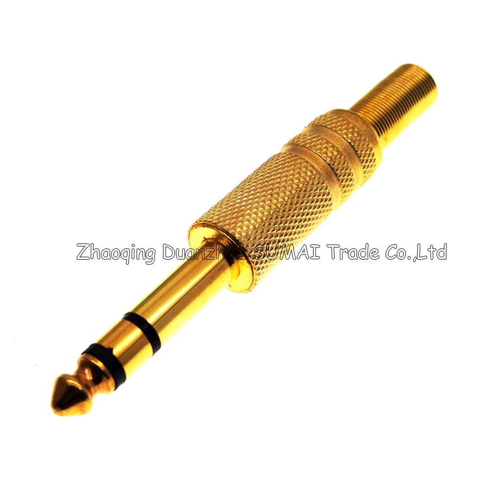 6.35mm double audio plug, 1/4" jack male double power amplifier plug