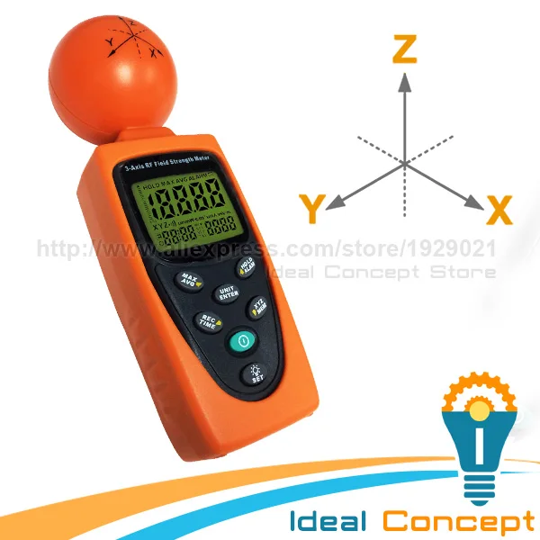 3-AXIS EMF RF Radiation ElectroSmog Power Isotropic Meter 38mv ~ 11v/m Range Made in Taiwan Tester