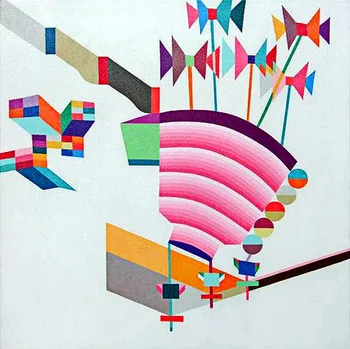 

Modern abstract handmade painting Geometric on oil canvas for living room decor and wallpaper