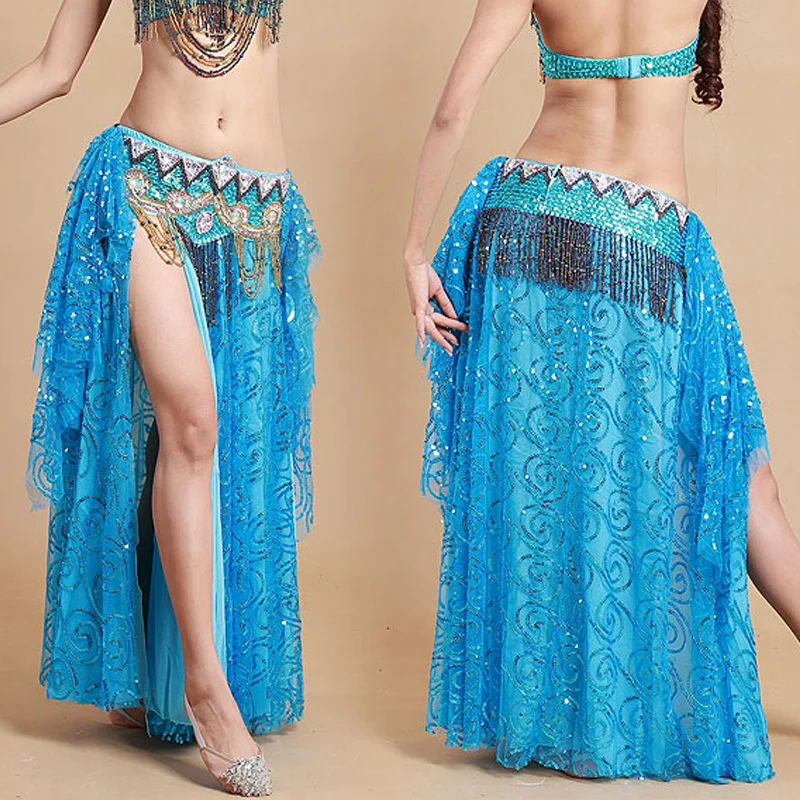 Vestidos 2016 árabes lentejuelas chifón danza del vientre Falda larga Vestidos de noche Bellydance disfraces egipcios 6 colores _ - AliExpress Mobile
