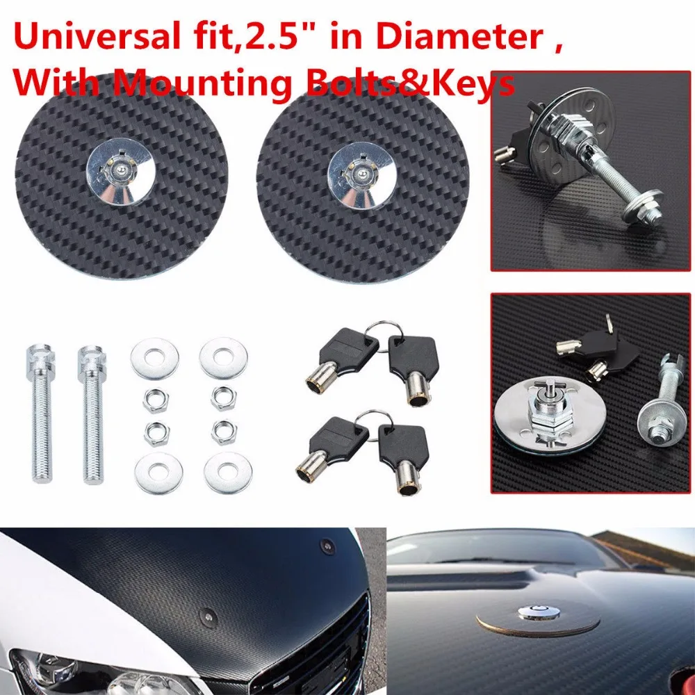 Triclicks Universal Black Racing Mount Carbon Fiber Hood Pins