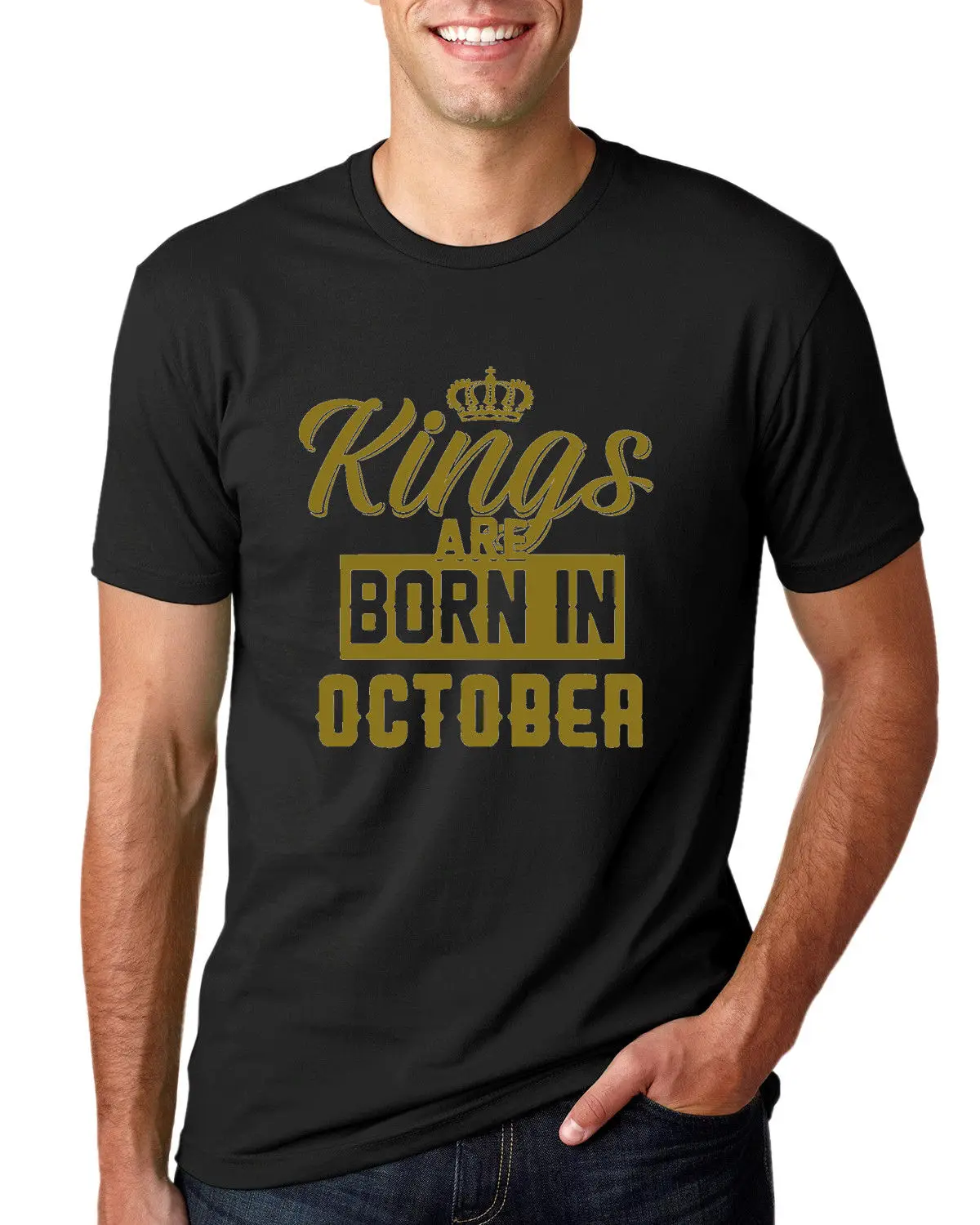 Kings рождаются в октябре Мужская на день рождения Футболка Graphic Юбилей подарок