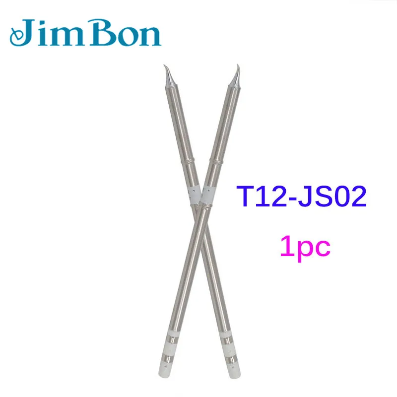 

JimBon 1PC T12-JS02 Solder Soldering Iron Tips T12 series Iron Tip For Hakko FX-951 STC FX-952 OLED Soldering Station