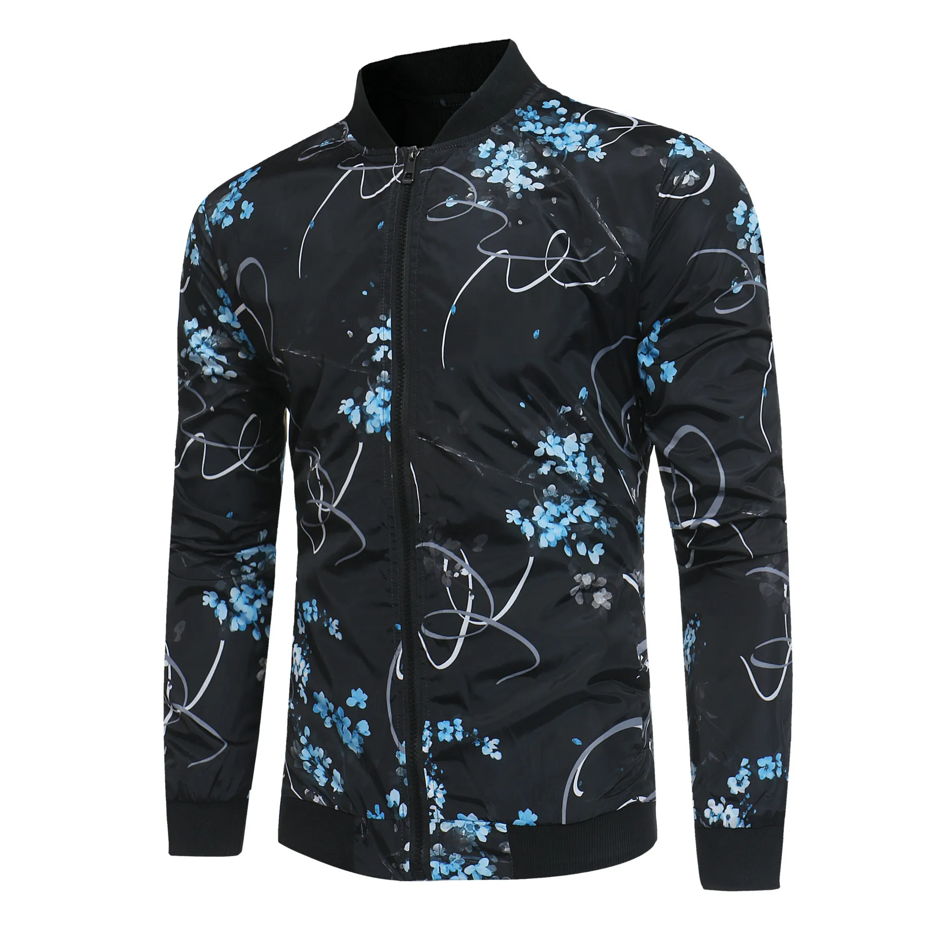 

Men's casual print stand collar jacket for autumn/winter 2019