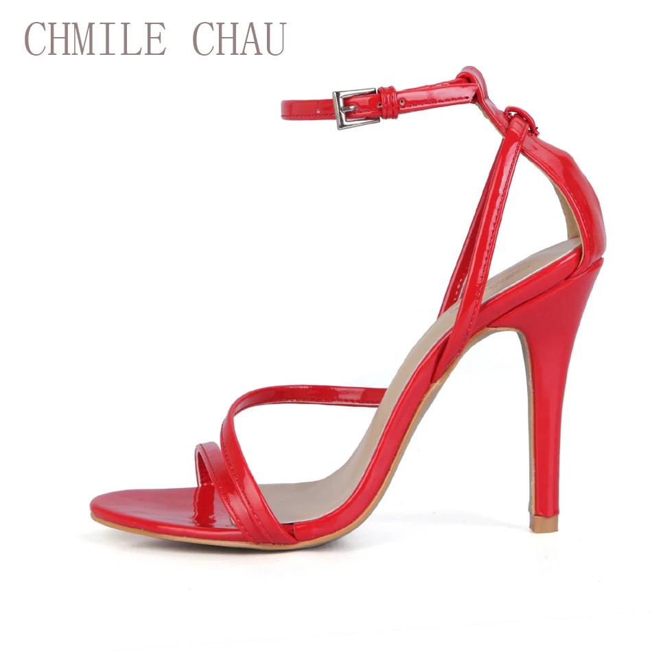 

CHMILE CHAU Sexy Party Sandal Women Stiletto High Heel Damenschuhe Sandales Femmes Bride de Cheville Talon Haut Aiguille 5186-9p
