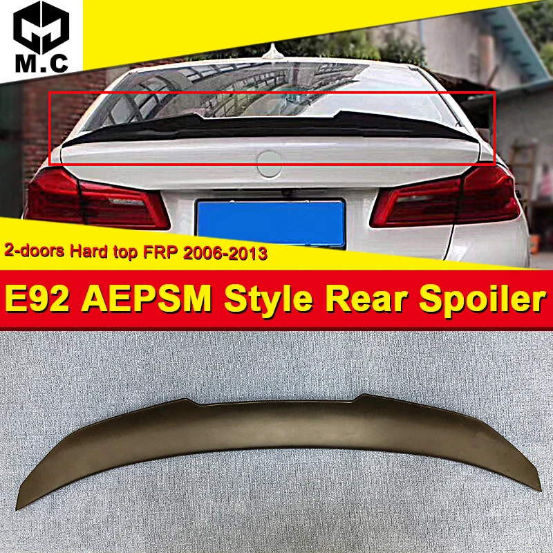 

Fits For BMW E92 2-Door FRP Unpainted Trunk Spoiler Wing PSM Style 3 Series M-Performance High Kick Duckbill Rear Wings 2006-13