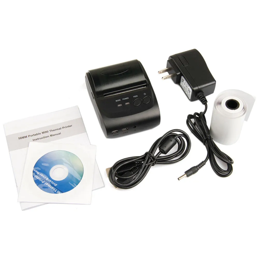5802dd Bluetooth Wireless Mobile 58mm Mini Thermal Receipt Printer Portable With Sd For Windows