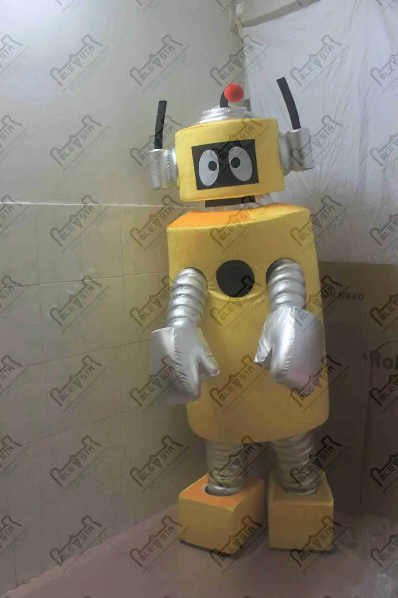

yellow robot mascot costume plex costumes