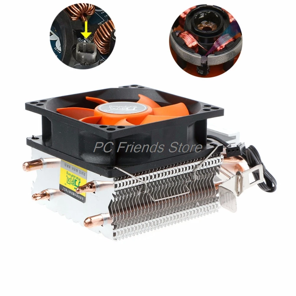 2 Heatpipe Aluminium PC CPU Cooler Cooling Fan For Intel 775 1155 AMD 754 AM2 2