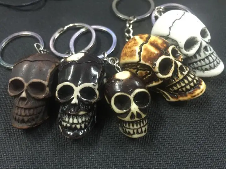 12 PCS Yqtdmy Vintage Imitation Mixed Color Gothic Skull Head Biker Keychain | Украшения и аксессуары