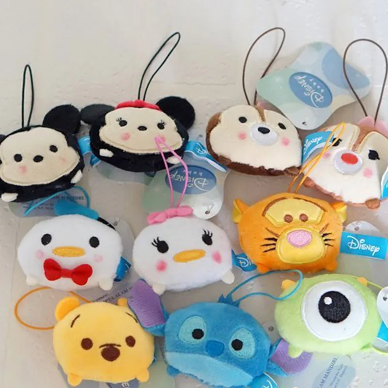 

5 pcs/lot Mickey Minnie Mouse plush toys Stitch Plush pendant Kids girls Birthday Gift Mobile phone rope Wedding Supplies