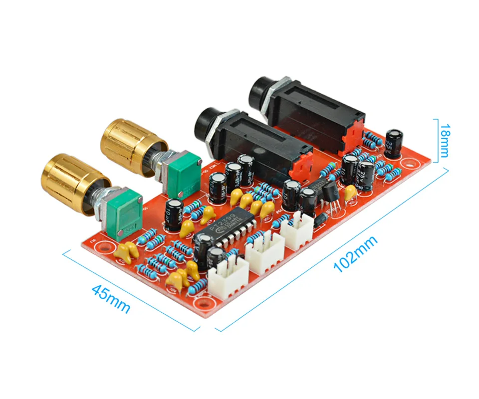 Aiyima PT2399+ NE5532 караоке микрофон усилитель звука Плата усилителя реверберации пластина+ передняя панель