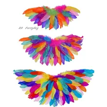 Новые женские Крылья Ангела из перьев для девочек, реквизит для фотосессии, шоу на сцене, Хэллоуин, свадьбу, праздник, Рождество, 56*22 см/70*30 см, размеры s, m, l