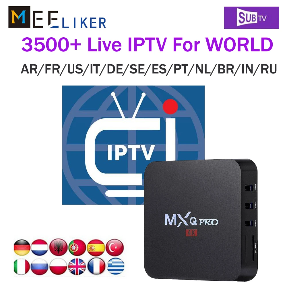 

Android 7.1 Smart TV Box SUBTV IPTV code 3500 Channels VOD Turkish Germany EX-YU Albania Arabic French English Canada IPTV Box