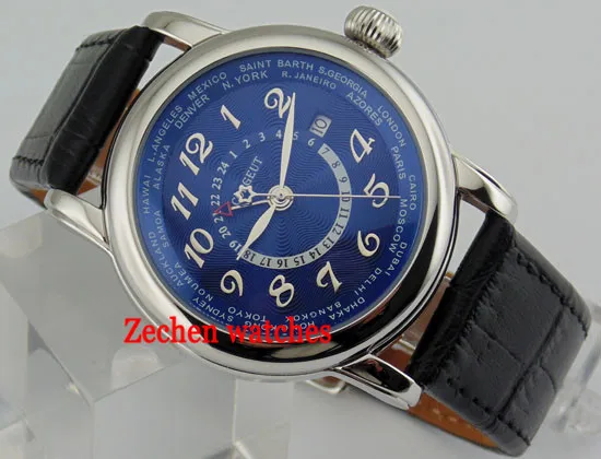 

43mm Corgeut Newest Silver Polished Case White Dial Automatic Casual Men's Watch