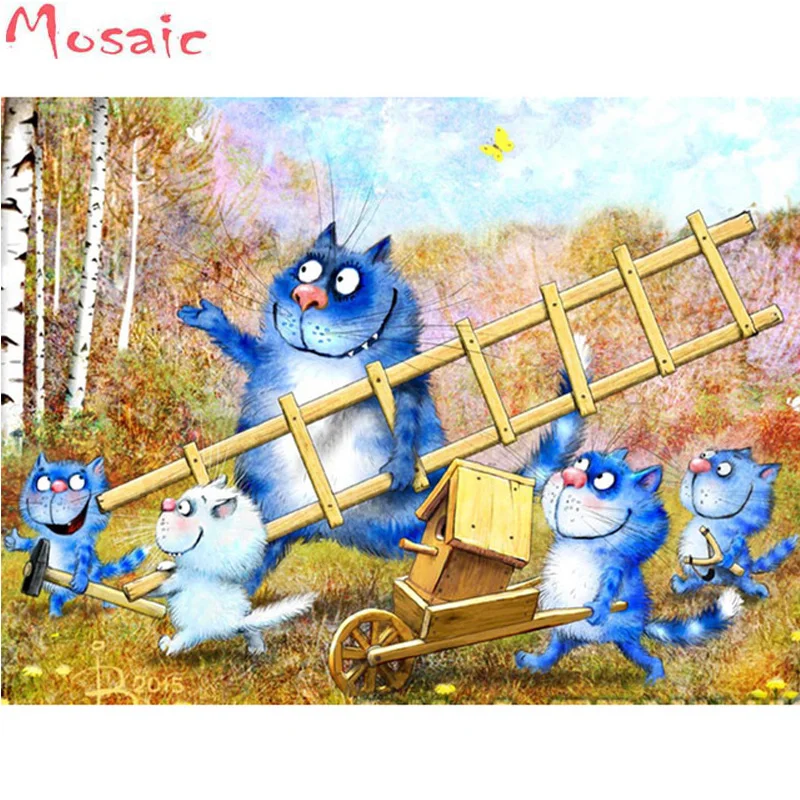 

Diamond Embroidery 5D DIY full square Diamond painting Diamonds mosaic Animal Cat Rhinestone cross stitch Gift