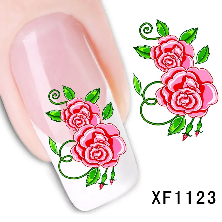 

1 Sheet Nail stickers flower simulation flower watermark nail stickers affixed to the tube row of pens a month XF1123