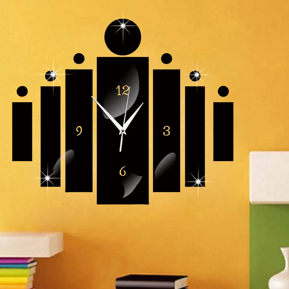 Silent Moment 3d Acrylic Horologe Mural Modern Design Needle Wall Clock Stickers Lineup Fancy Quartz Watch Art Home Decor Decals Wall Clock Sticker Clock Stickerhome Decor Aliexpress