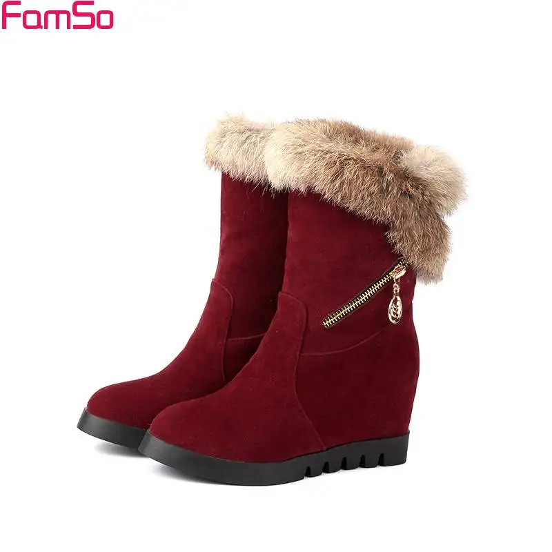FAMSO/Size34 43 2019 г. Новые пикантные женские ботинки обувь на танкетке и высоком