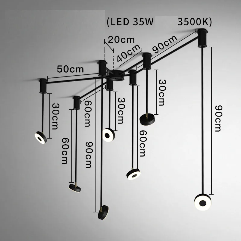 Пост-современный светильник индивидуальная Креативная одежда магазин кафе простой Ресторан Бар Искусство длинный полюс Регулировка потолочный светильник - Цвет корпуса: 7