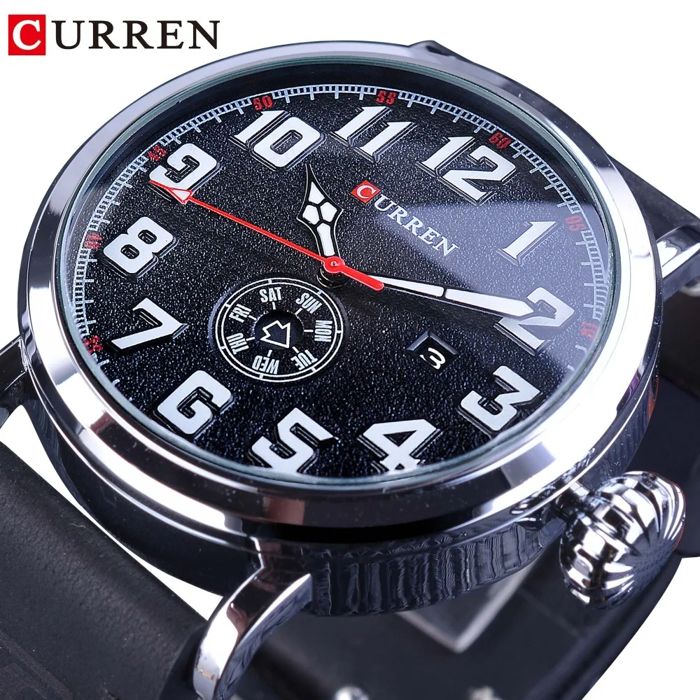 

Curren Watches Men Top Brand Relogio Masculino 2018 New Sport Week Calendar Display Waterproof Top Brand Luxury Quartz Watches