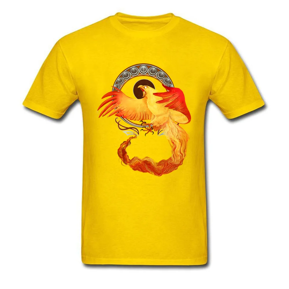 Phoenix Pure Cotton Funny T Shirt New Arrival Short Sleeve Adult Top T-shirts cosie Summer Sweatshirts Round Neck Phoenix yellow
