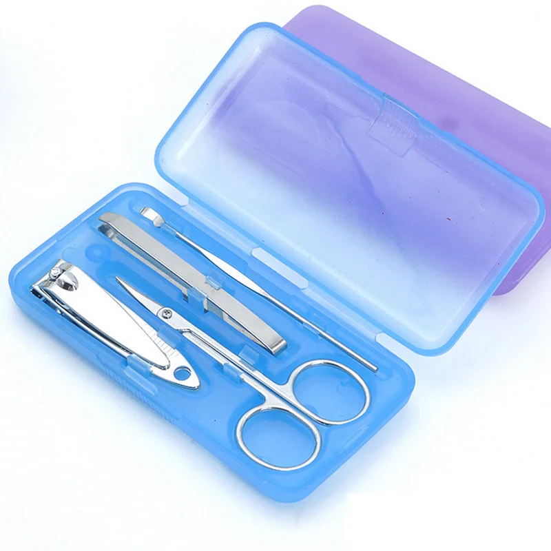 

New 4pcs Mini Nail Clipper & Trimmer for Finger Toe Nail Care Cuticle Cutter Scissors Tweezers Pedicure Manicure Tools Kit