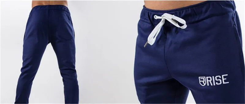 Мужские Дышащие хлопчатобумажные спортивные брюки, повседневные модные однотонные Брендовые брюки для занятий спортом, фитнес