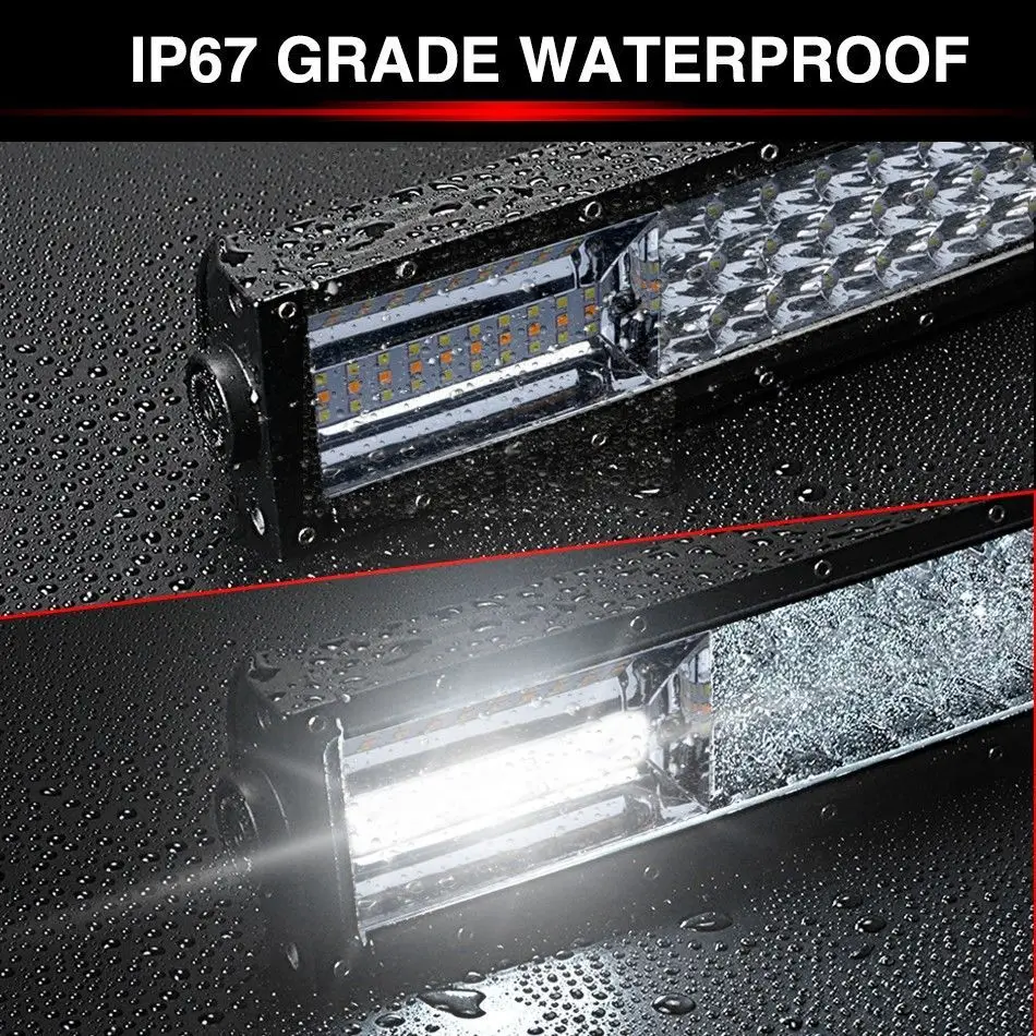 22 inch 324W triple row white amber led light bar (8)