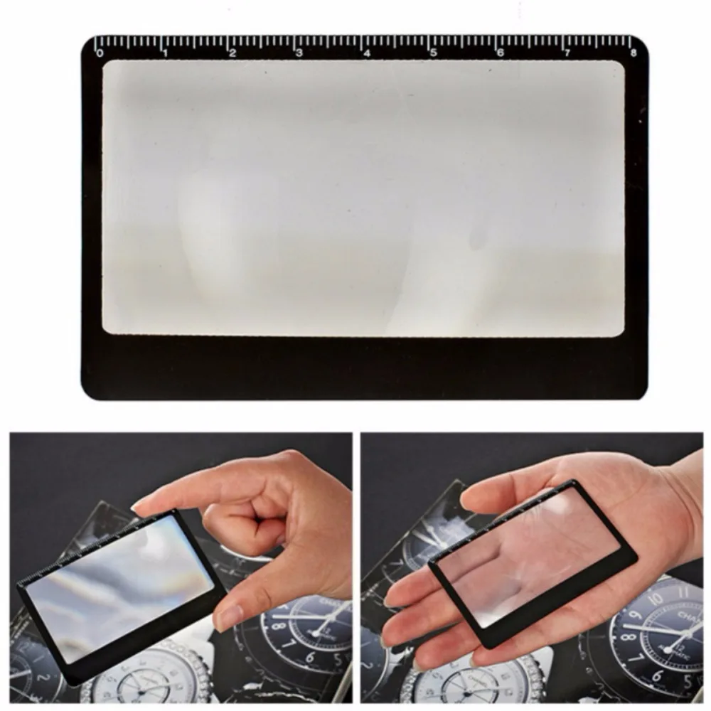 

Rectangular Magnifier Magnifying Sheet Card Shape Portable Pocket Solar Igniter Fire Starter Ruler Outdoor Camping Equipment 1pc