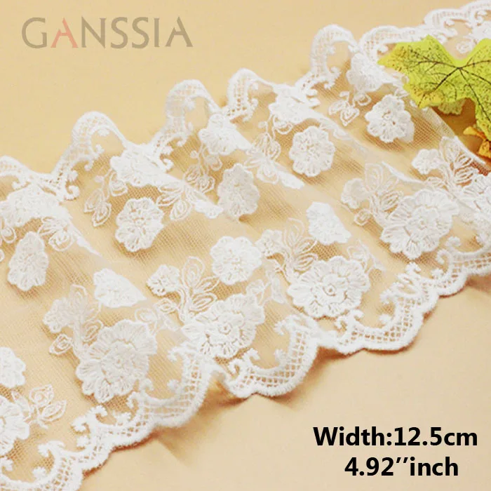 

1yrd/lot Width:12.5cm Exquisite rose embroidery design mesh lace, trim lace,garment lace for DIY, lace for sewing(ss-362)