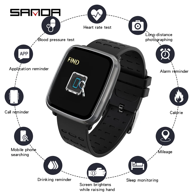 

Fitness Tracker ECG Smart Watch Blood Pressure Heart Rate Monitor Color Screen Smartwatch IP68 Waterproof for IOS Android